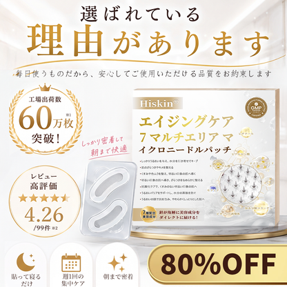 Hiskin® エイジングケア7 マルチエリア マイクロニードルパッチ｜7種の美容成分配合